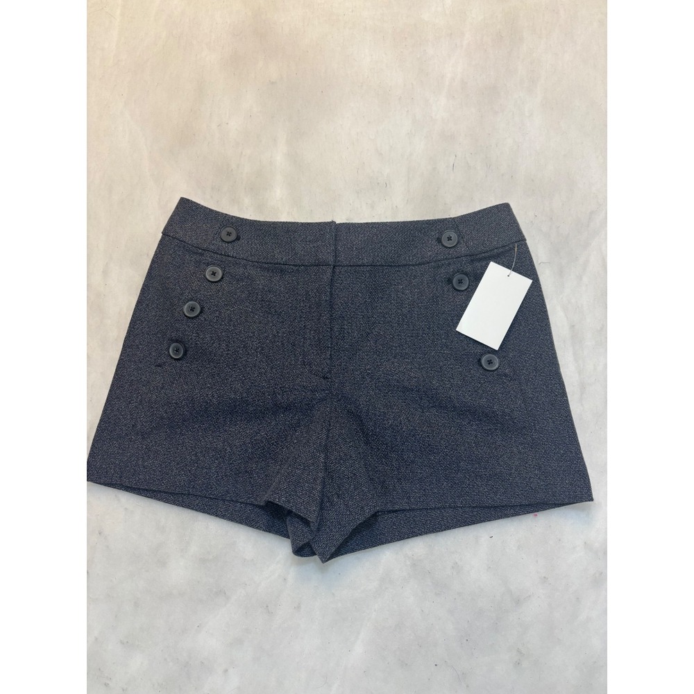Loft Riviera Shorts Womens 6 Navy Blue Cotton Sailor Button Textured 524466